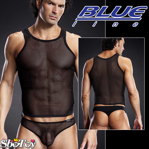 美國Blue Line-型男透氣挖背背心-經典黑 L-XL BLM019-適合亞洲男性尺寸