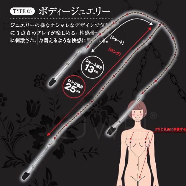 日本A-ONE*Bodnacce SM系列-Type05 三點齊攻寶石掛鍊乳陰夾