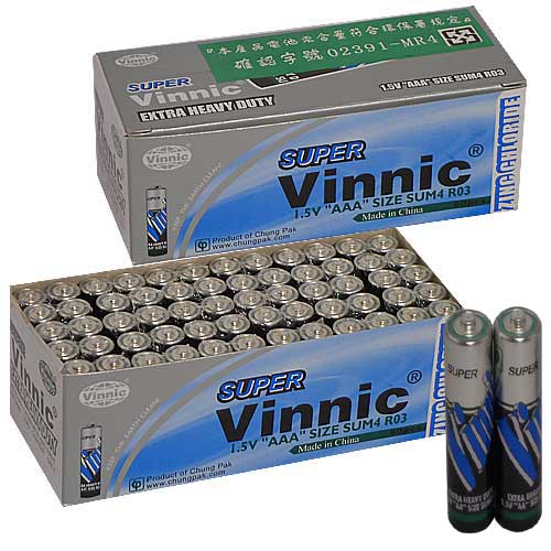 【Vinnic】4號環保碳鋅電池一盒(60顆入) 更持久耐用